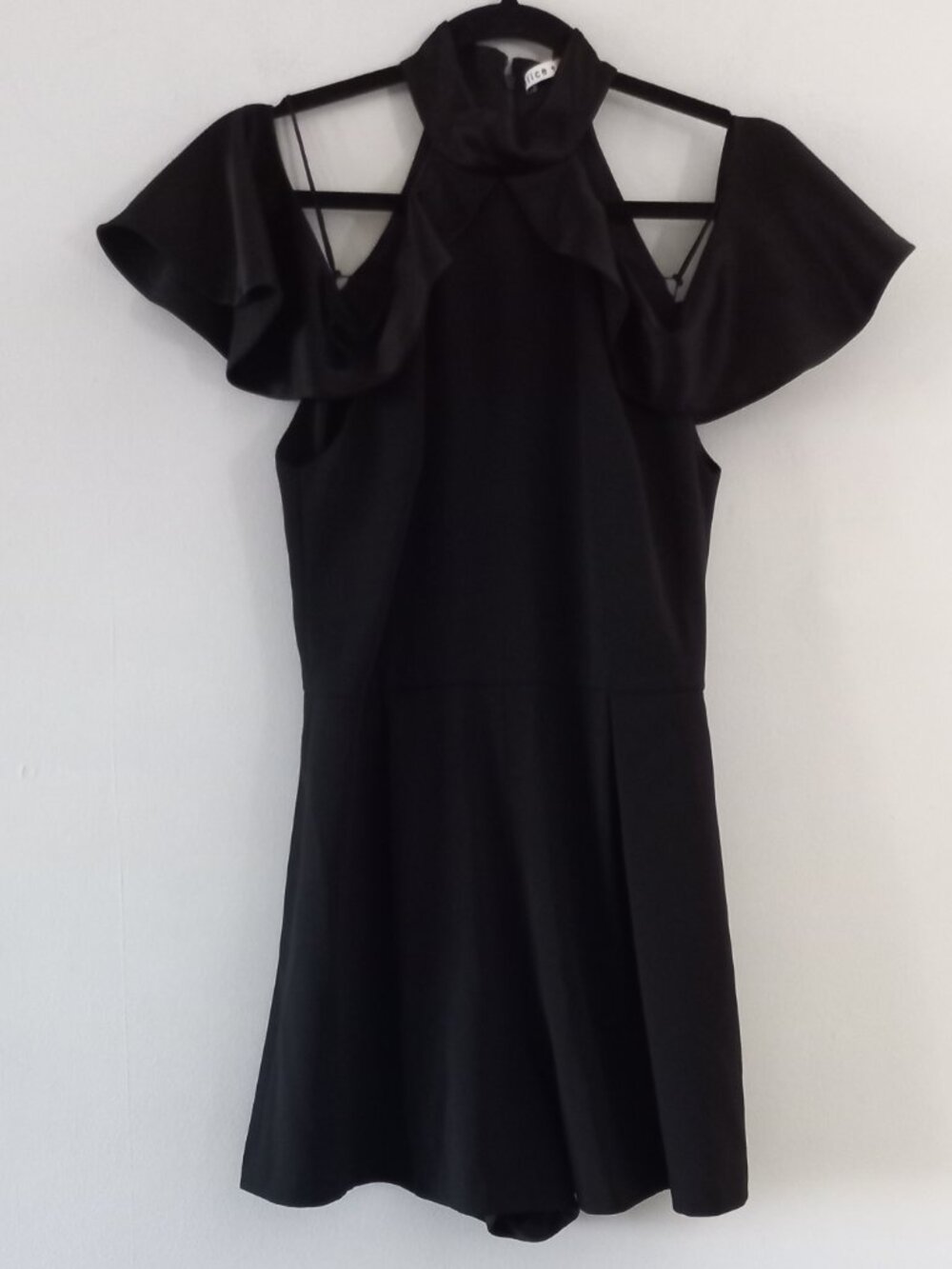 ALICE AND OLIVIA black satiny romper